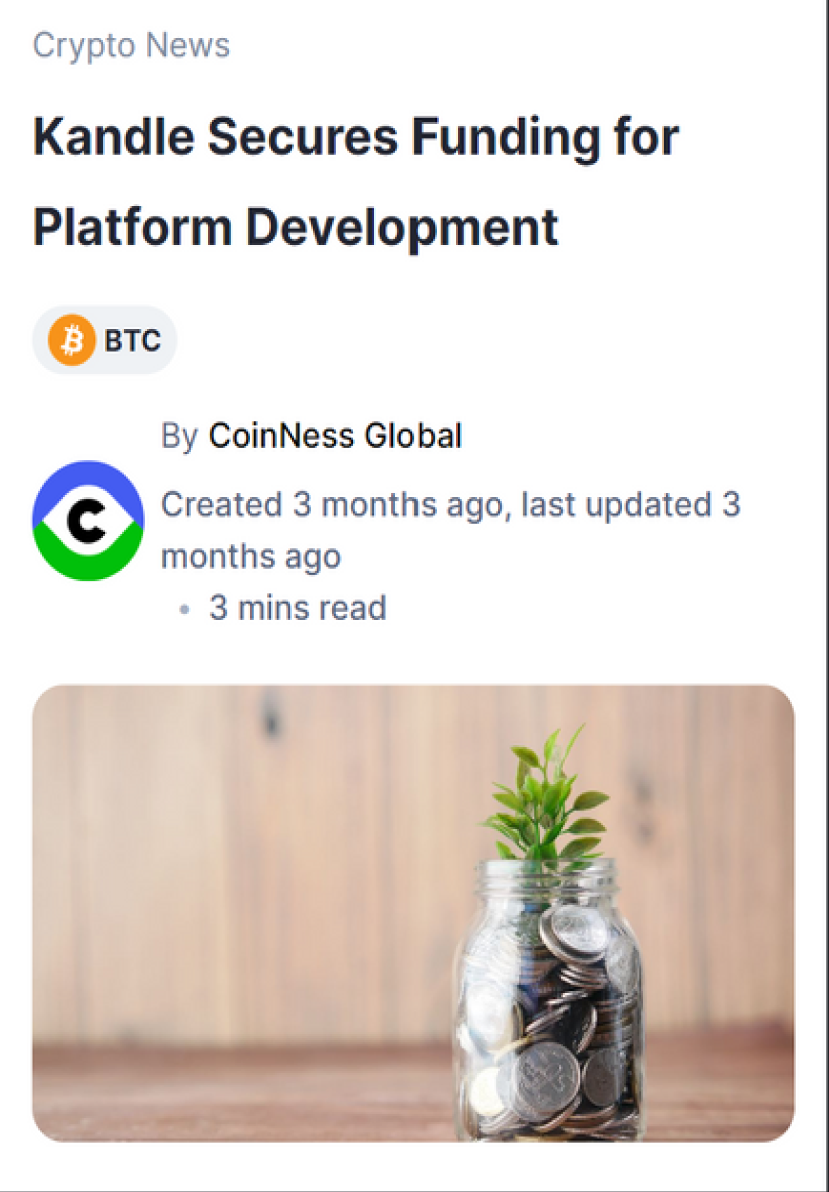 CoinMarketCap: Kandle Secures Funding for Platform Development